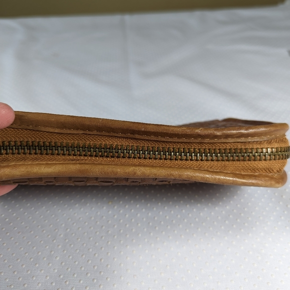 Vintage Plantania Basket Weave Leather Wallet Wristlet - Picture 5 of 7